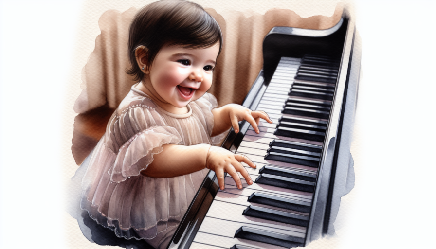 bebe tocando el piano