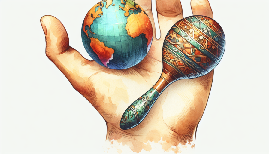 globo mano instrumento musical maraca