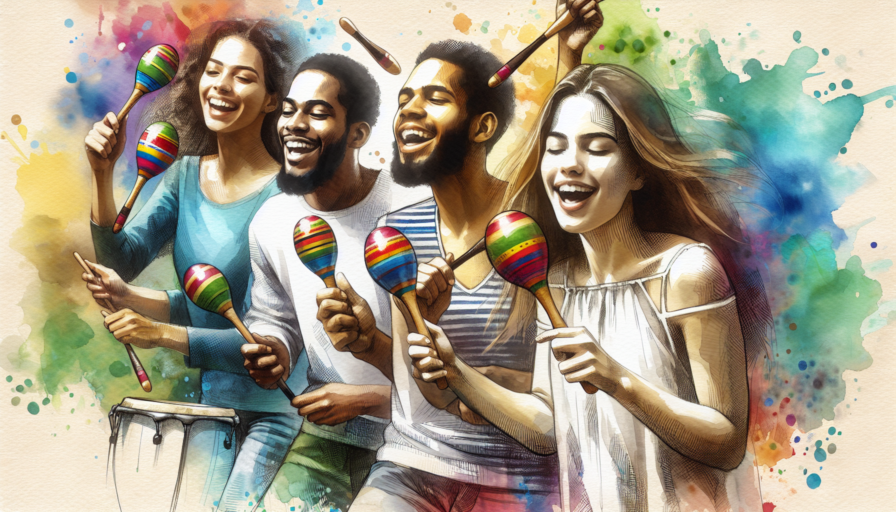 grupo con maracas instrumento