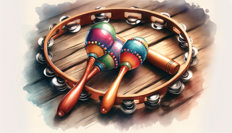 instrumentos musicales maracas y pandereta