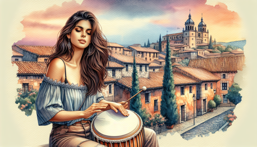 sara hernandez que toca instrumento percusion en villaviciosa de odon