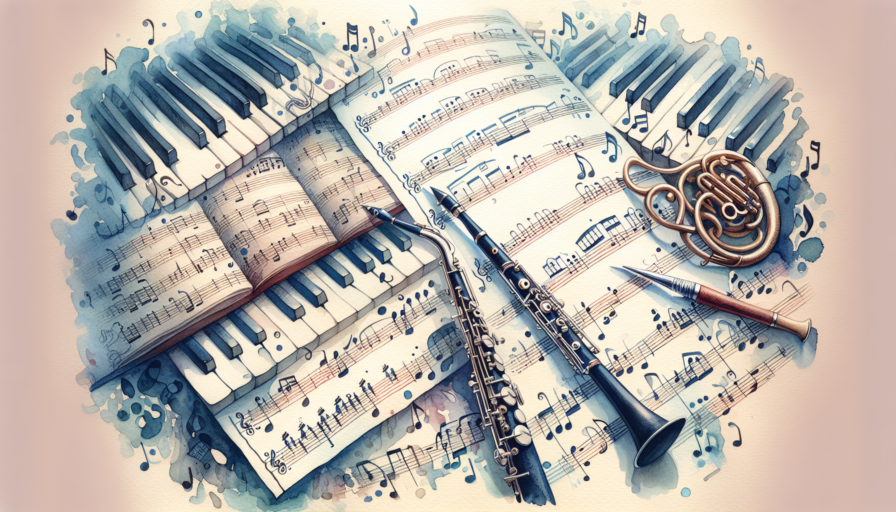 score piano clarinete oboe