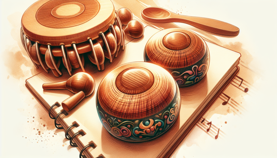 castañuelas grandes de madera 0 instrumento musical