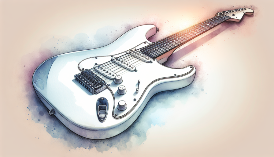 guitarra electrica blanca