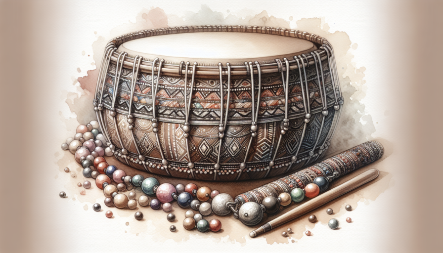 instrumento percusion con cuentas