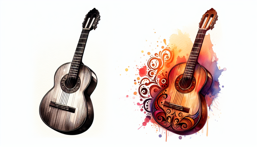 tatuaje de guitarra flamenca